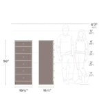 White / Black / Drifted Gray 6-Drawer Tall Chest, Single