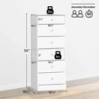 White / Black / Drifted Gray 6-Drawer Tall Chest, Single