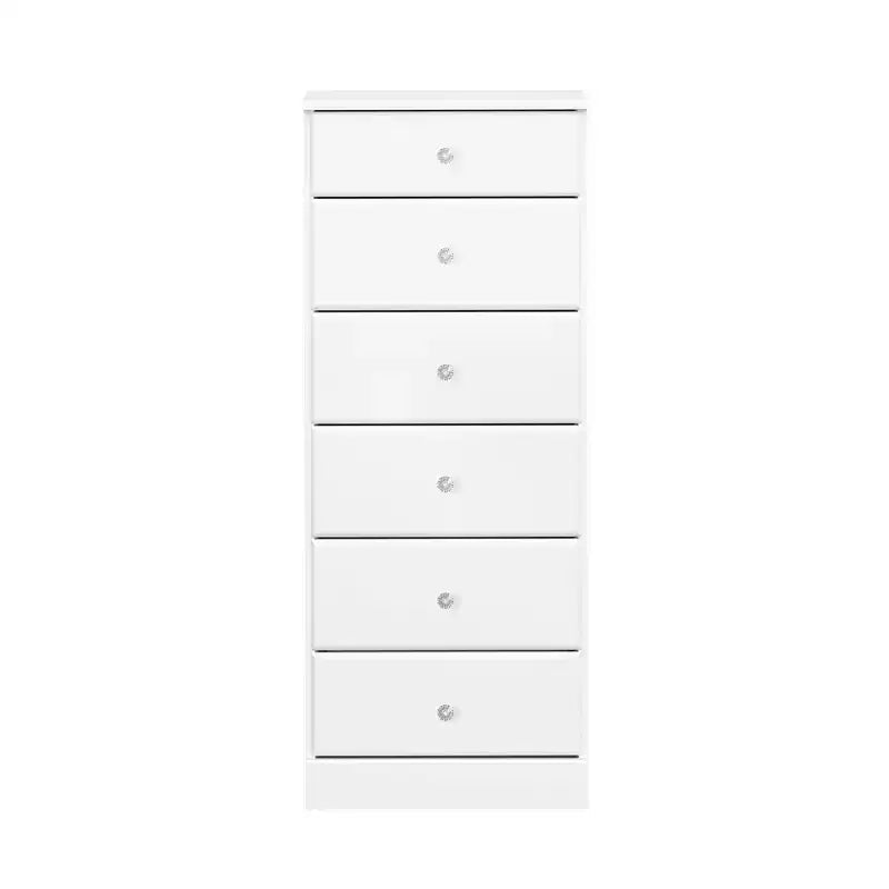 White / Black / Drifted Gray 6-Drawer Tall Chest, Single