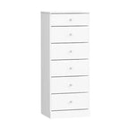 White / Black / Drifted Gray 6-Drawer Tall Chest, Single