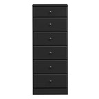White / Black / Drifted Gray 6-Drawer Tall Chest, Single