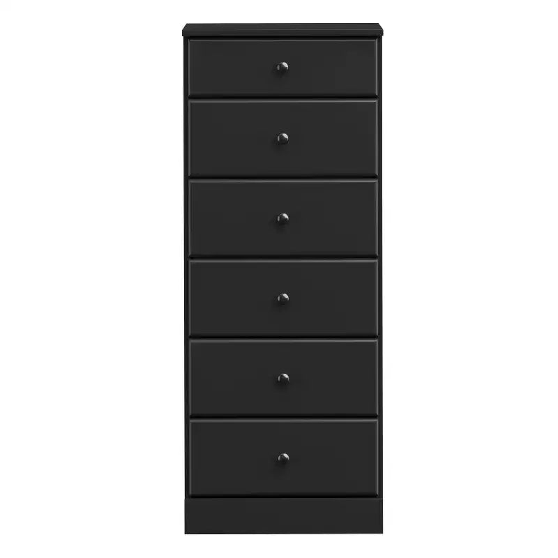 White / Black / Drifted Gray 6-Drawer Tall Chest, Single