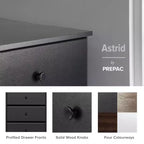 White / Black / Drifted Gray 6-Drawer Tall Chest, Single