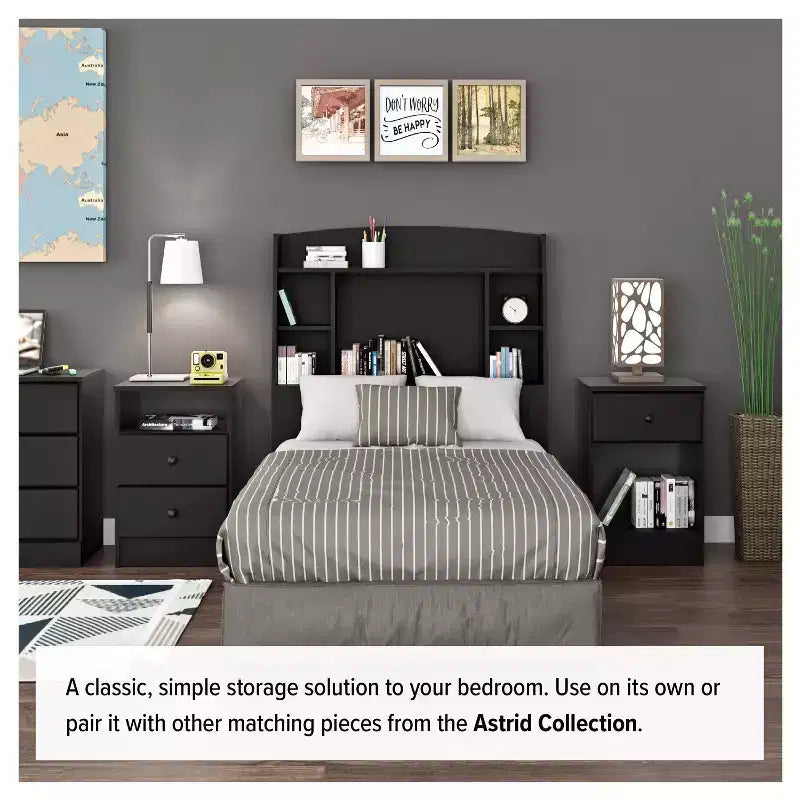 White / Black / Drifted Gray 6-Drawer Tall Chest, Single