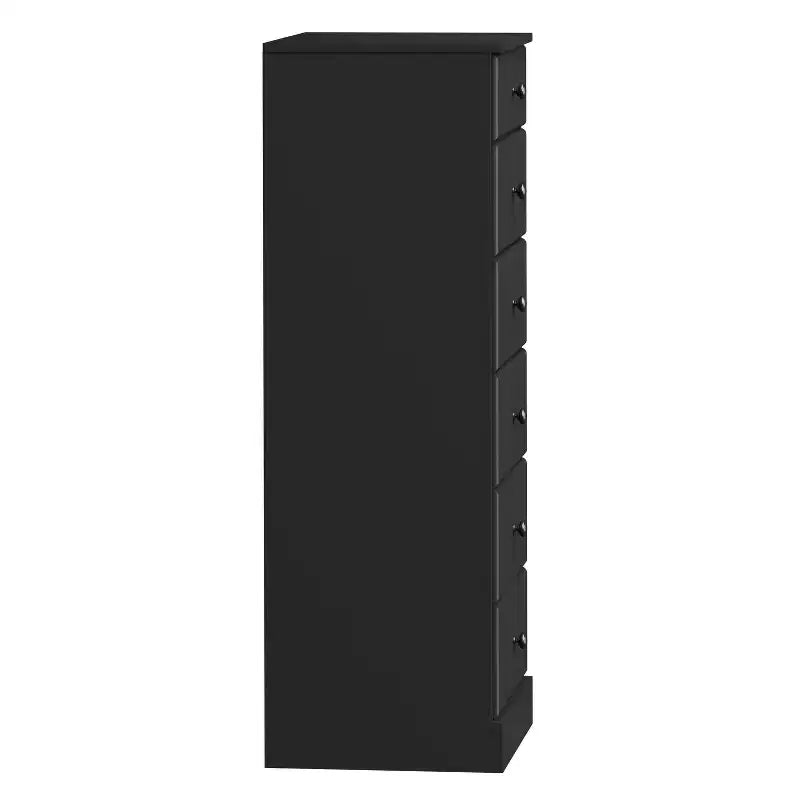 White / Black / Drifted Gray 6-Drawer Tall Chest, Single