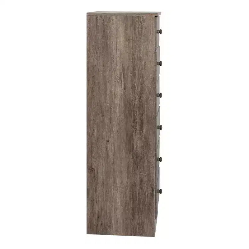 White / Black / Drifted Gray 6-Drawer Tall Chest, Single