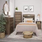 White / Black / Drifted Gray 6-Drawer Tall Chest, Single