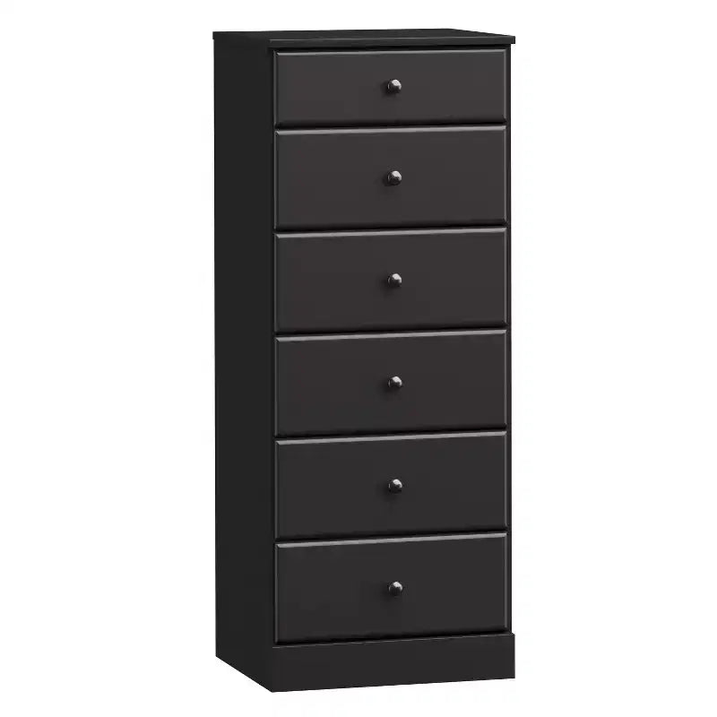 White / Black / Drifted Gray 6-Drawer Tall Chest, Single