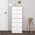 White / Black / Drifted Gray 6-Drawer Tall Chest, Single