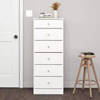 White / Black / Drifted Gray 6-Drawer Tall Chest, Single