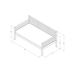 Hardwood Slat Daybed Frame, Converts to Twin Bed, Seats 3