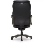 Black Bonded Leather & Wood Executive Office Chair, 1-Seat