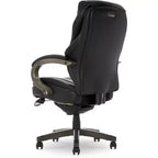 Black Bonded Leather & Wood Executive Office Chair, 1-Seat