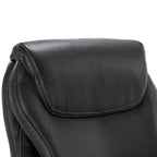Black Bonded Leather & Wood Executive Office Chair, 1-Seat