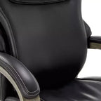 Black Bonded Leather & Wood Executive Office Chair, 1-Seat