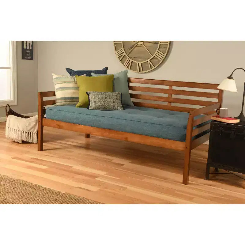 Aqua / Stone Slat Daybed, Converts to 2 Twin Beds