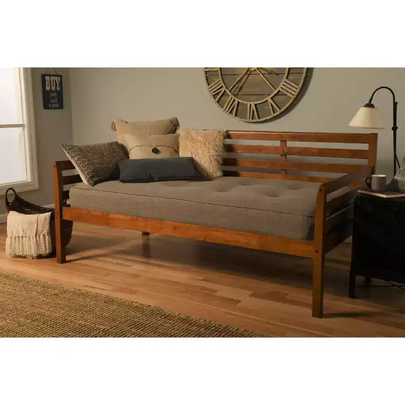 Aqua / Stone Slat Daybed, Converts to 2 Twin Beds