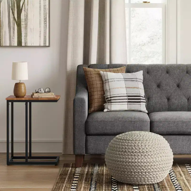 Cloverly Chunky Knit Pouf - Threshold