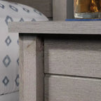 Gray & Dark Gray Wash Square Nightstand with Drawer & Shelf
