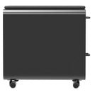 Black 2-Drawer File Cabinet with Seat Cushion, Lockable, for 1 User