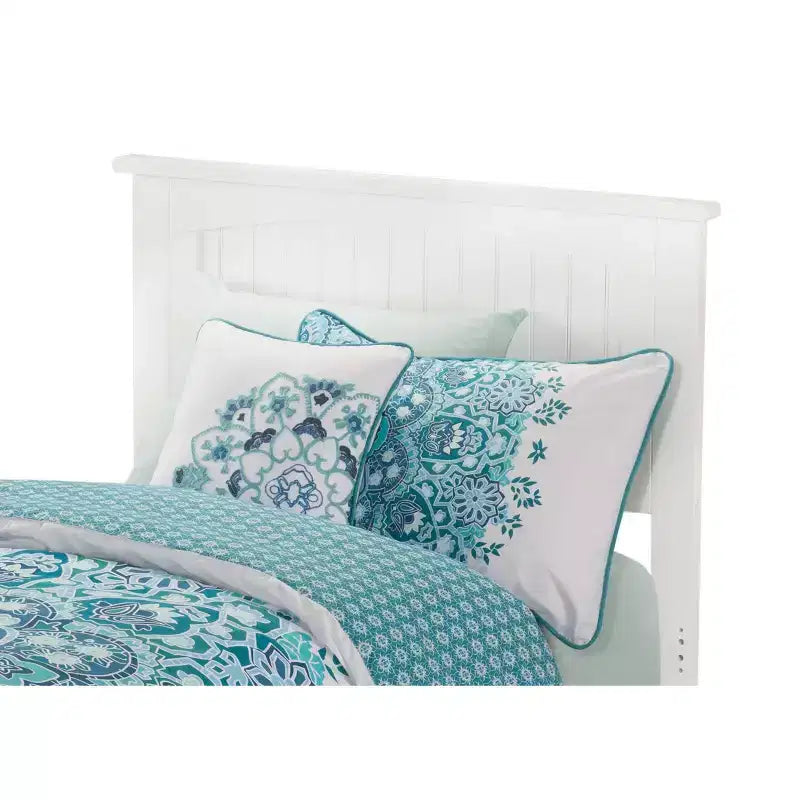Espresso / White / Gray Twin Headboard with USB Charging, Bed Frame Mounted, 1-Person