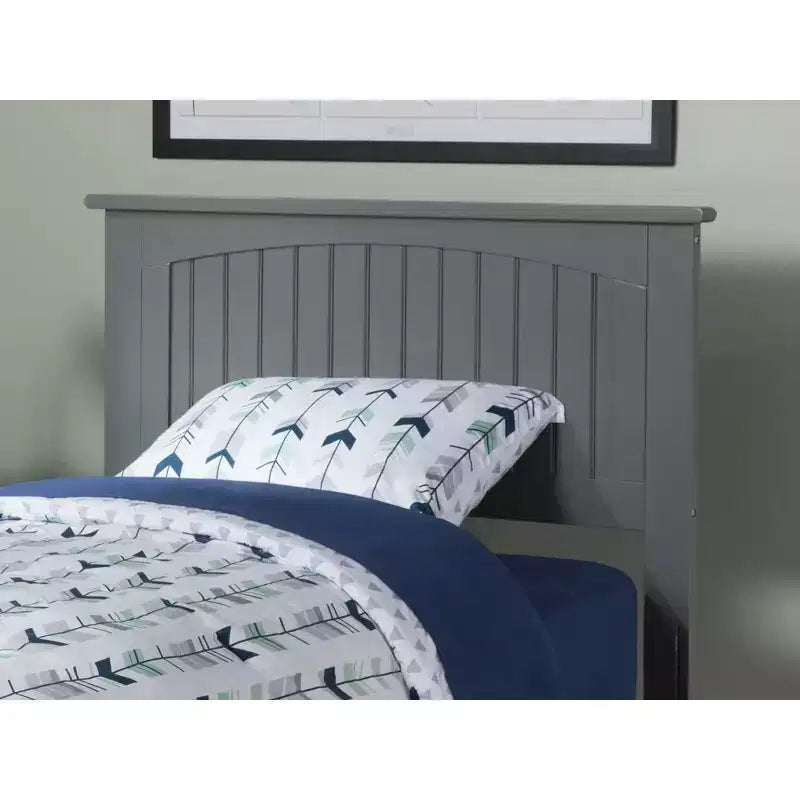 Espresso / White / Gray Twin Headboard with USB Charging, Bed Frame Mounted, 1-Person
