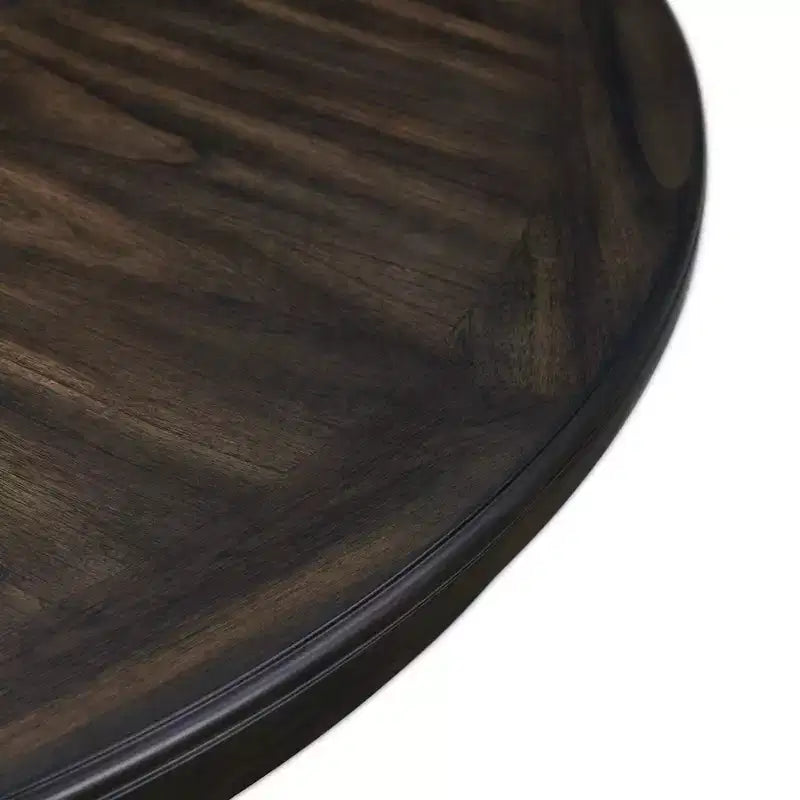 Cream/Walnut Round Dining Table, Seats 4