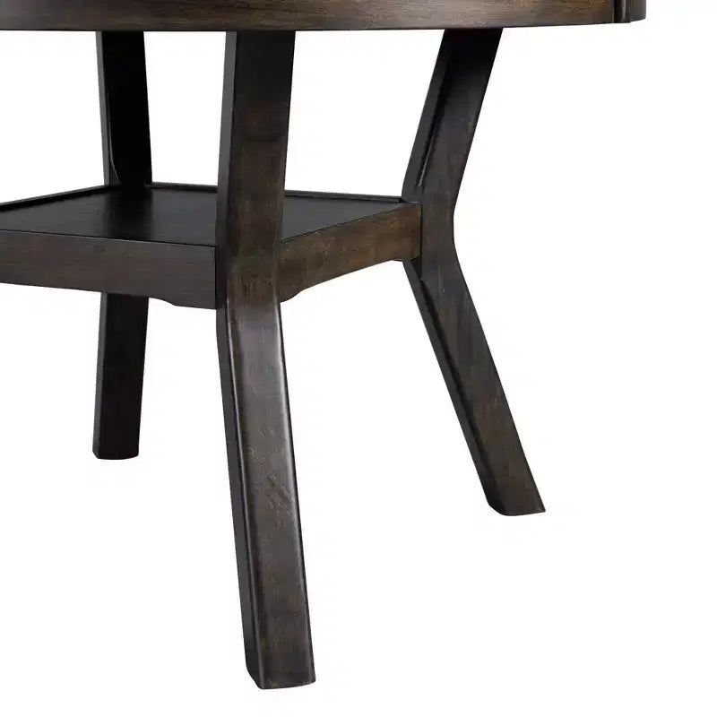 Cream/Walnut Round Dining Table, Seats 4