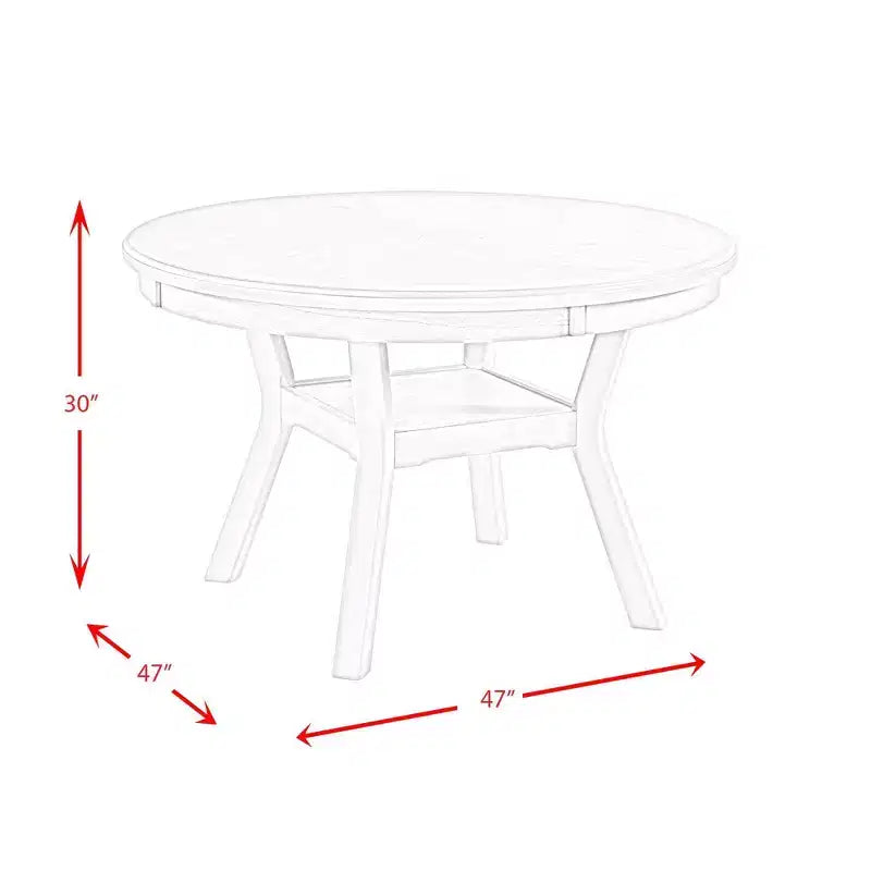 Cream/Walnut Round Dining Table, Seats 4