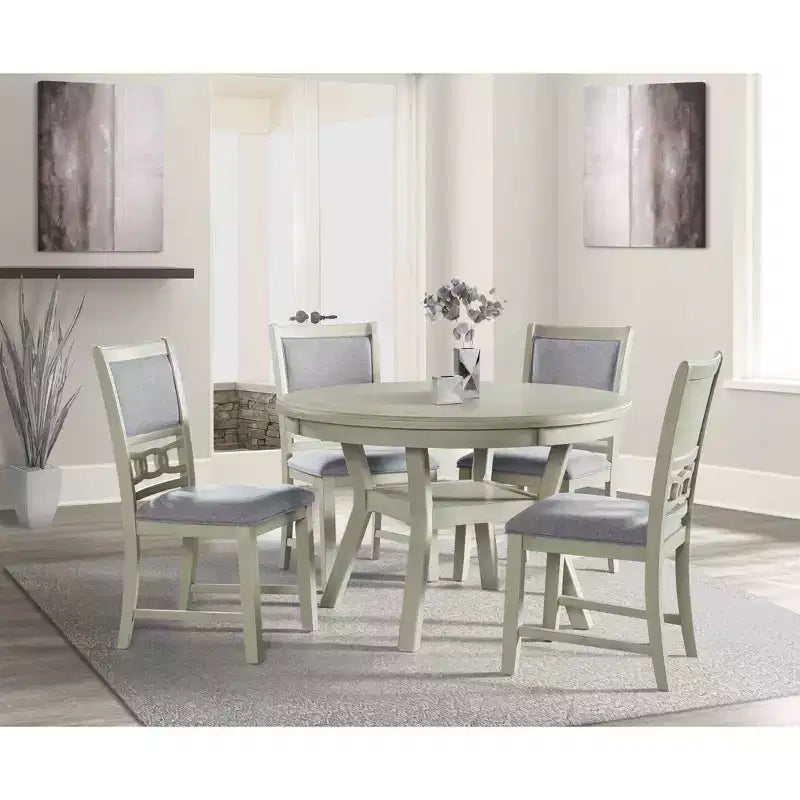 Cream/Walnut Round Dining Table, Seats 4