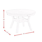 Cream/Walnut Round Dining Table, Seats 4