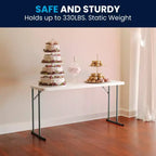 White Rectangular Folding Table, Seats 2