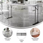 White Rectangular Folding Table, Seats 2
