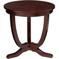 Elm Lane Nash-II Vintage Espresso Wood Round Accent Table 24 Wide Dark Brown Curving Legs for Spaces Living Room Bedroom Bedside Entryway Office Home