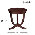 Espresso Brown Round Accent Table, 3-Leg, Single