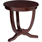 Espresso Brown Round Accent Table, 3-Leg, Single