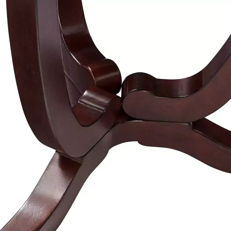 Espresso Brown Round Accent Table, 3-Leg, Single